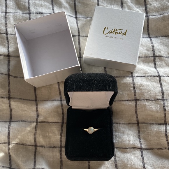 CATBIRD 14k gold opal FLORENCE SOLITAIRE RING engagement - Picture 4 of 6